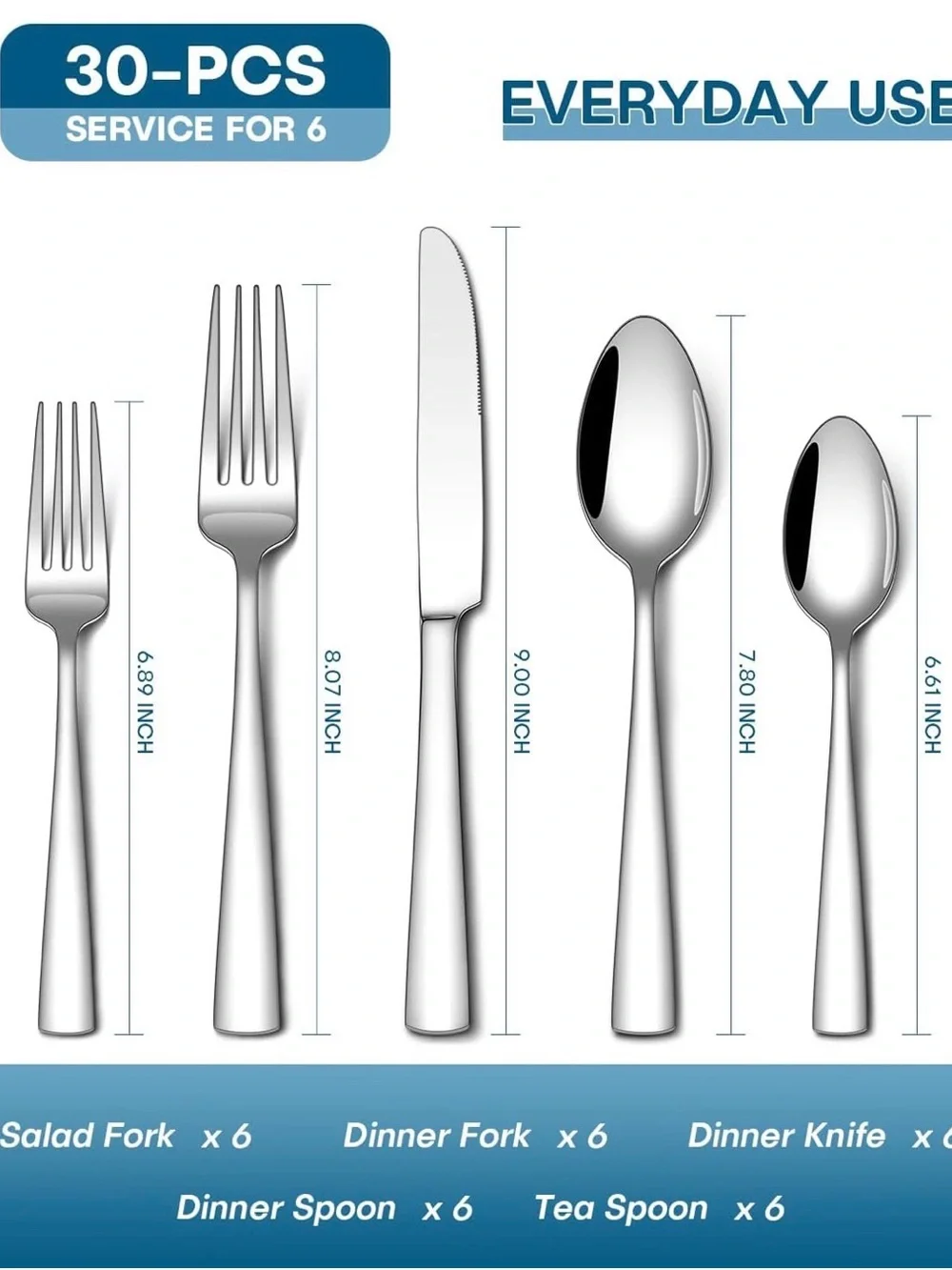 Stainless Steel 45-Piece Flatware Set - Silver